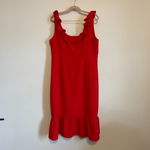 Nanette Lepore | Lipstick Red "Summer Glam" Stretch Sheath Dress 14 - Picture 6 of 8